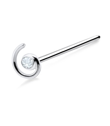 Circular Stone Comma Shaped Straight Nose Stud NSKA-668